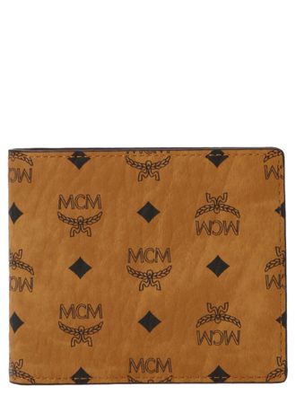 MCM All Over Logo Wallet Portafogli Marrone-Donna