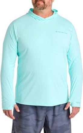 Vineyard Vines Big & Tall Sun Tech Hoodie in Shallow Sea at Nordstrom, Size 5X Big
