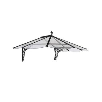 Palram Patio Cover Iris Door Awning Canopy 1780 Clear - Black