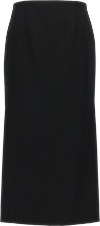 Valentino Black Grisaille Midi Skirt