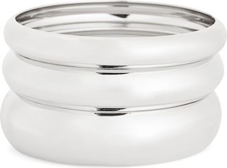 Nordstrom Rack 3-Pack Smooth Bangle Set in Silver at Nordstrom Rack