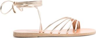 Ancient Greek Sandals Ipoliti ankle-tie sandals - women - Other fibres - 35 - Gold