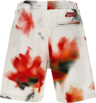Alexander McQueen Obscured Flower Bermuda Shorts - Cream