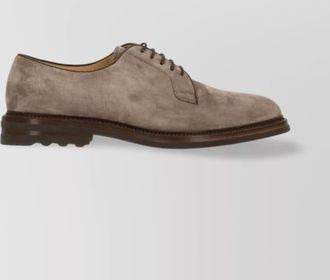 Brunello Cucinelli suede lace-up brogues stacked heel