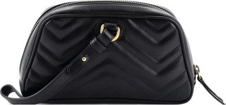 Gucci GG Marmont Wristlet Matelasse Leather clutch bag - Zwart