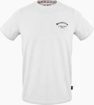 Aquascutum Mens Regular Fit Crew Neck Short Sleeve T-Shirt - White - Size: 2X large