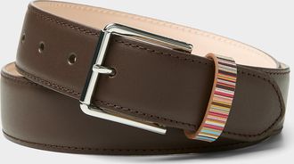 Paul Smith Mens Colourful stripe accent leather belt