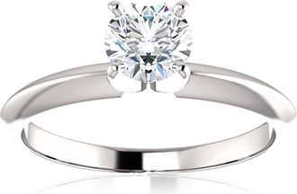 Pompeii3 1/2 Ct Lab Grown Diamond Solitaire Engagement Ring 14k White Rose or Yellow Gold