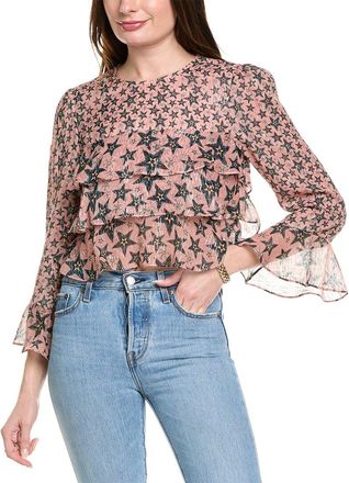 Saloni Jacquard Silk-Blend Top