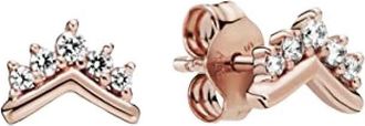 Pandora Diadeem Wishbone Oorbellen - Dames - Oorbellen - Roze - ONE Size - Accessoires