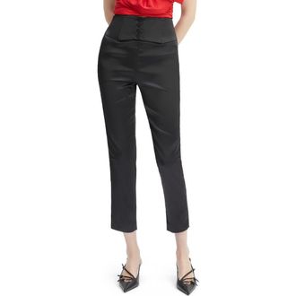 Bardot Satin Corset Pants in Black at Nordstrom Rack, Size 10
