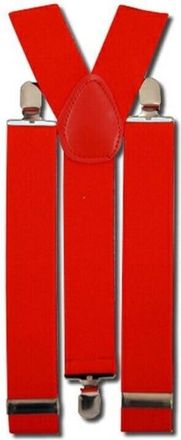 Generic Red Clip On Adjustable Suspenders Braces 1920s Fancy Dress Party Fashion Accessory