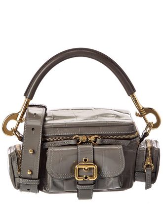 Chlo&eacute; Croc-Embossed Shoulder Bag