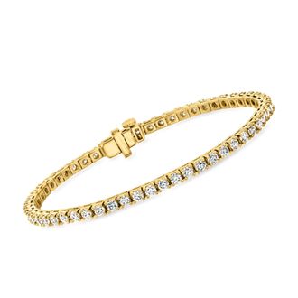 Ross-Simons Lab-Grown Diamond Tennis Bracelet in 18kt Gold Over Sterling