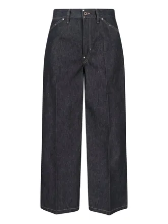Christophe Lemaire Grey Wide-Leg Studded Cotton Trousers