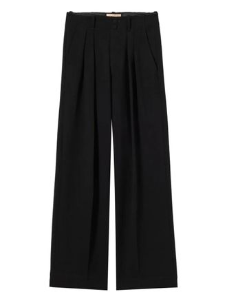 Plan C pleated buttoned trousers - Zwart