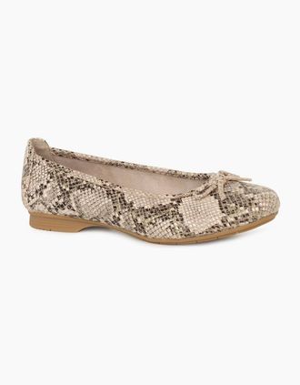 Soft Line Womens Cancan Womens Ballet Pumps - Beige Snake Synt - Size: 3.5
