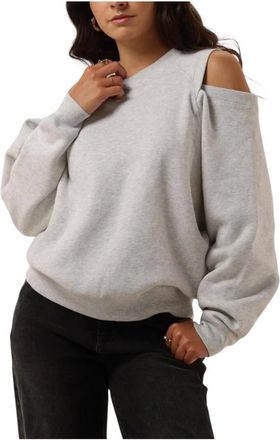 Catwalk Junkie Relaxed Open Shoulder Sweater - Dames - Sweatshirts & Hoodies - Grijs - Maat: XL Katoen