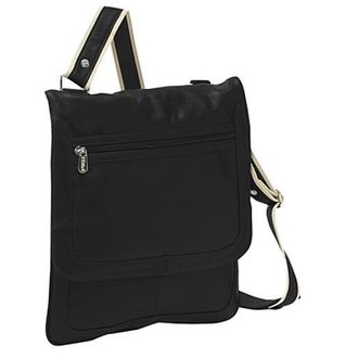 Piel Leather 2817-BLK Small Vertical Messenger - Black