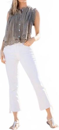 True Grit Malia Cutout Lace With Pleating Top In Olive