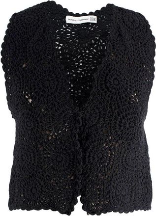 Faithfull The Brand Faithful The Brand Black Net Sustain Alejandreas Crocheted Cotton Vest Size S