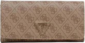 Guess Wallets & Cardholders, female, Beige, Size: ONE SIZE Automatic Button Plain Wallet with Inside Pockets