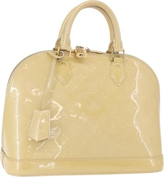 Louis Vuitton Alma Handbag Patent Leather Beige Patent_Leather Handbag (Pre-Owned)