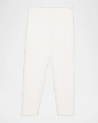 Emporio Armani Men & apos;s Cotton and Silk Flat Front Trousers