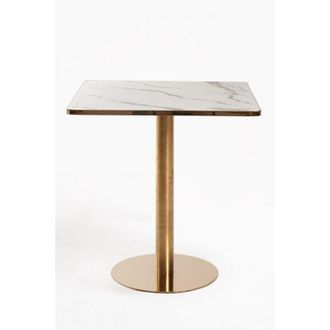 Regalos Miguel Mesas Auxiliares - Mesa Firro Cuadrada 70cm Golden - Blanco