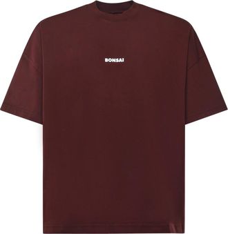 BONSAI Tops, Heren, Rood, L, Katoen, Logo T-shirt