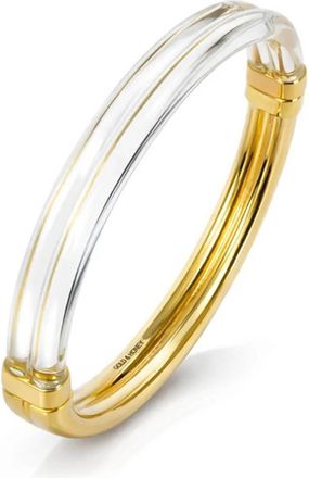 Gold & Honey Womens Ridge Lucite Hinge Bangle In Clear