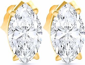 Pompeii3 50 - 4.00 Ct TW Marquise Diamond Studs in 14k Gold Lab Grown Earrings