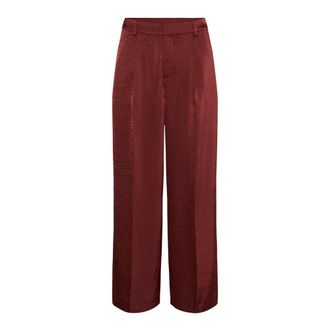 Kaffe Pantalones Anchos - Trousers - Mujer - Rojo - 2XL