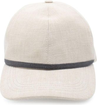 Brunello Cucinelli Womens Linen Baseball Cap