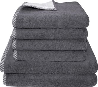 Dyckhoff Handtuch Set »Golden Shades Rhomb« Set 6 Stk. Walkfrottier 4 Handtücher (50x100cm), 2 Duschtücher (70x140cm)