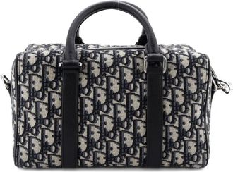 Dior Bowler Bag Cannage Printed Canvas Beige Canvas Handbag (Pre-Owned)