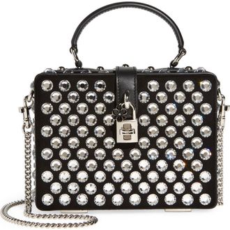 Dolce & Gabbana Crystal Embellished Box Bag in Black at Nordstrom