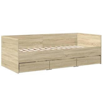 Berkfield Home Versatile Daybed with Drawers without Mattress Sonoma Oak 100x200 cm in Light Tan