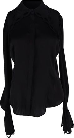 Paco Rabanne Wide Cuff Sleeves Blouse in Black Polyester