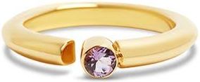 Argento Vivo Stone Bypass Ring in Gold /amethyst at Nordstrom, Size 8