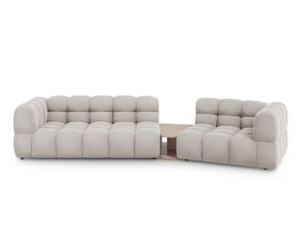 Cosmopolitan Design Sof&aacute; modular derecho 3 plazas de terciopelo beige claro