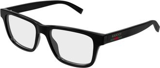 Gucci Rechthoekig Optisch Montuur - Heren - Brillen - Zwart - 55 MM - Accessoires