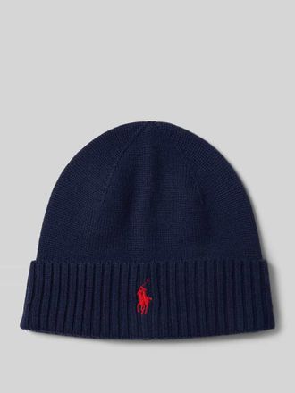 Polo Ralph Lauren Beanie aus Wolle mit Label-Stitching in Dunkelblau, Größe 1