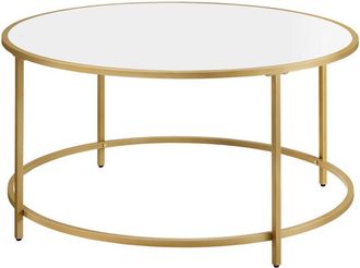 Private Label Tavolino rotondo Valora, dorato e bianco, &Oslash;84 cm, stile loft
