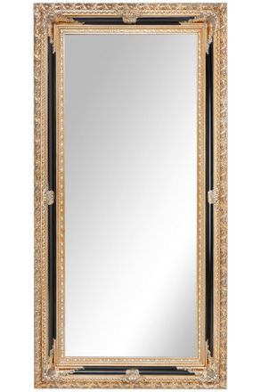 Landscape Wandspiegel, Goldfarben, Holz, Glas, massiv, rechteckig, 100x200x7.1 cm, senkrecht und waagrecht montierbar, Ganzkörperspiegel, Spiegel, Wandspiegel