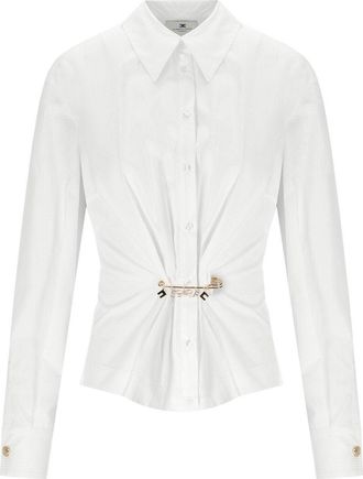 Elisabetta Franchi CAMICIA CON SPILLA BIANCA ELISABETTA FRANCHI