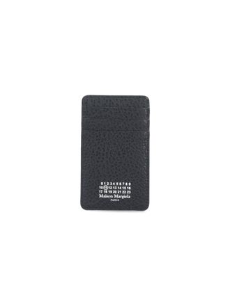 Maison Margiela Compact Textured Black Wallet With Signature Logo