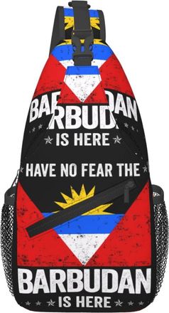 Generic And Barbuda Flag Barbudan Is Here Sling Bag Breathable Cross Body Bag Anti Theft Daypack For Women Workout Camping