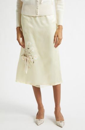 Tanner Fletcher Gender Inclusive Lisel Embroidered Daisy Silk Organza in Yellow at Nordstrom, Size Medium