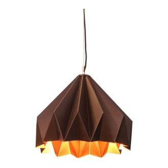 Opjet 010625 - L&aacute;mpara Colgante De Metal Origami &Oslash;30x20cm - Negro Con Interior De Lat&oacute;n - Opjet
